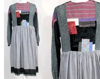 1970s René Derhy peasant dress / 1970 patchwork dress