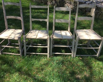 Set of 4 reclaimed wood chirs