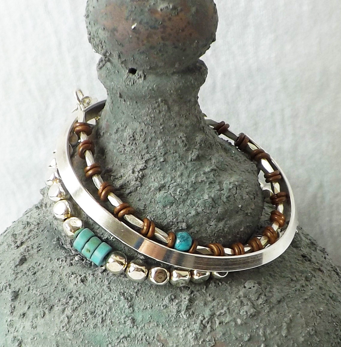 Silver Copper Bracelet Sundance Style Karen Hill Tribe