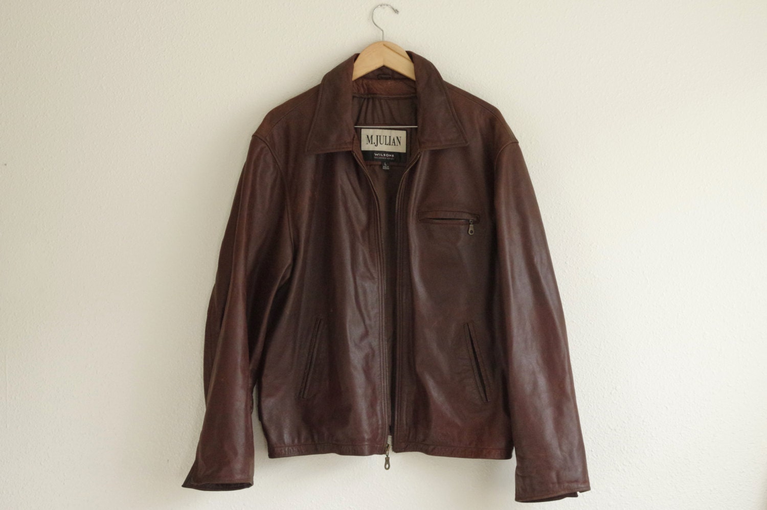 M.Julian Wilsons The Leather Experts Brown Leather Jacket Size