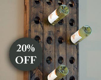 Riddling Wood Wine Rack - Wall Hanging Rack - Riddling Rack - Wine Rack - Wine Bottle - Wine Glass - Champagne - Wine Storage Sale