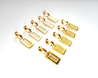 10 Gold Plated Flat Pad Glue On Bails - 16-GB-8