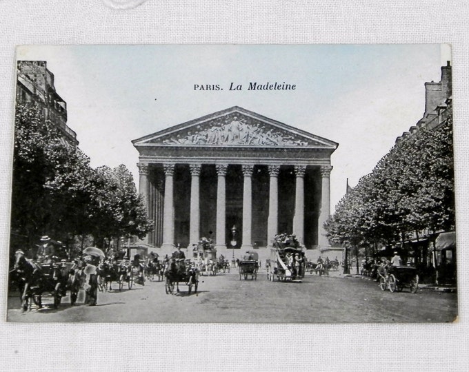 4 Antique Unused Black and White Picture Postcard of Parisian Monuments, Paris, Retro, Vintage, Home, Interior, French Decor, Shabby,