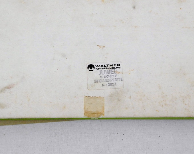 Vintage Mid Century Boxed German Walther Kristallglas Aperitif / Nibbles Glass Crystal Dish, Retro Drinks Party Serving Tray, Snack Plateau