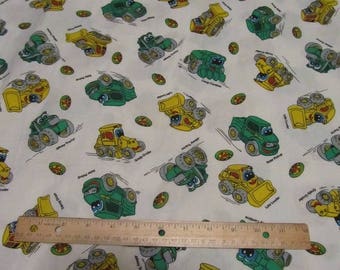 White with John Deere Toy Tractors Cotton Fabric by the Yard