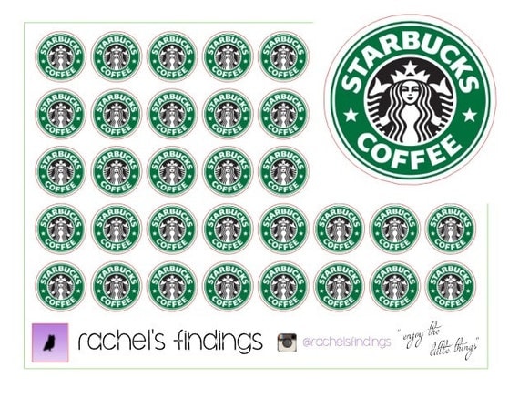 40 Physical Starbucks Small Logo Stickers Erin Condren