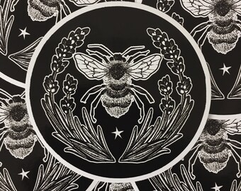 Lavender Bee Vinyl Sticker