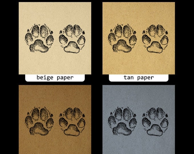 Paw Prints Digital Image Printable Dog Paw Graphic Illustration Download Jpg Png Eps HQ 300dpi No.984