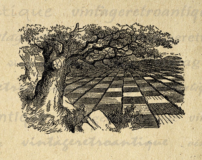 Printable Huge Game of Chess Digital Image Alice in Wonderland Download Antique Graphic Vintage Clip Art Jpg Png Eps HQ 300dpi No.223