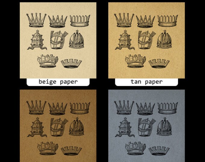 Digital Image Royal Crown Printable Collage Sheet Download Collection Set Graphic Jpg Png Eps HQ 300dpi No.620