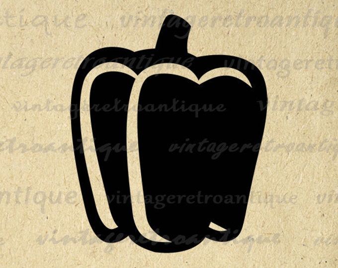 Digital Image Bell Pepper Graphic Green Pepper Printable Food Vegetable Download Jpg Png Eps HQ 300dpi No.4371