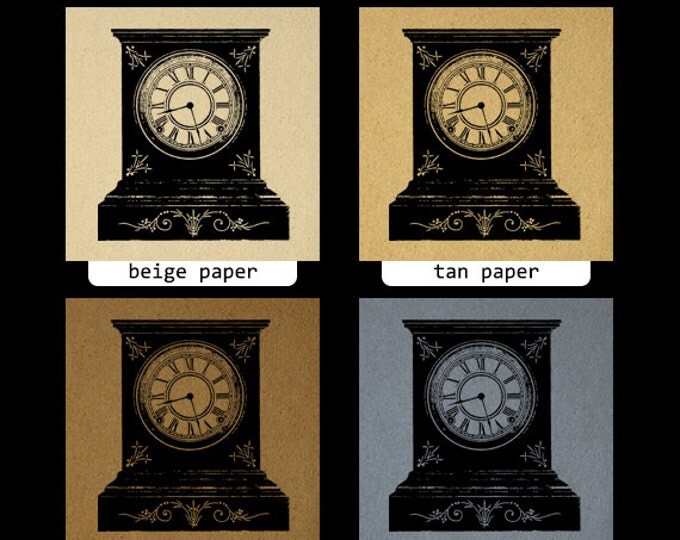 Antique Clock Digital Image Download Printable Graphic Vintage Clip Art Jpg Png Eps HQ No.2894