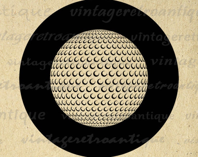 Digital Printable Golf Ball Download Golf Image Sports Graphic Artwork Antique Clip Art Jpg Png Eps HQ 300dpi No.4542