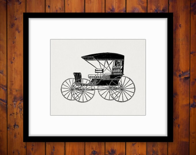 Vintage Carriage Digital Image Download Printable Graphic Vintage Clip Art for Transfers Printing etc HQ No.1589