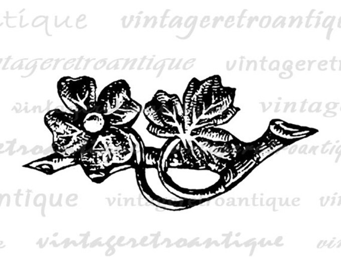 Flower Crest Digital Image Download Printable Graphic Vintage Clip Art Jpg Png Eps HQ No.1465