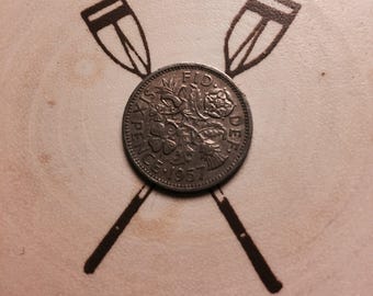 1957 Wedding Sixpence Coin - Lucky Wedding Sixpence for the Bride