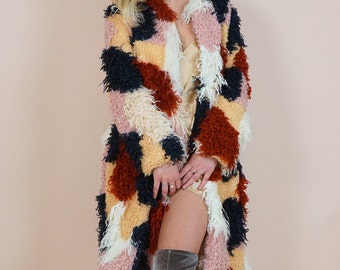 SERPA FAUX FUR Coat | Gorgeous Knee Length Creamy Terra Cotta Color Palette | A Stand Out for the Holiday Season