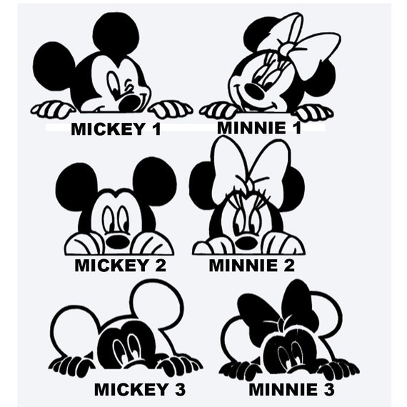 MICKEY or MINNIE Mouse Peeking Decals Appliance Decal