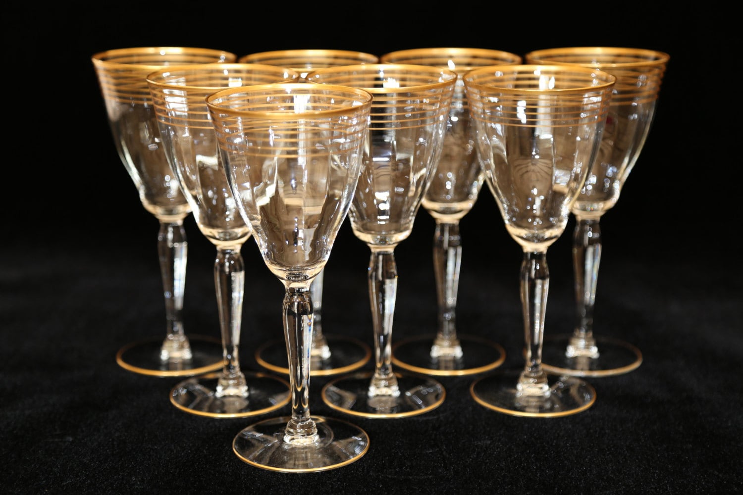 Gold Rim Crystal Water Glasses Gold Trim Crystal Wine
