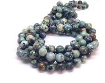 Turquoise Necklace Long African Turquoise Bead Necklace Natural Stone Beads Knotted 60 inches long necklace layer necklace