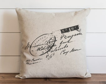 Stamp 20 x 20 Pillow Cover // Everyday // Vintage // Throw Pillow // Gift // Accent Pillow