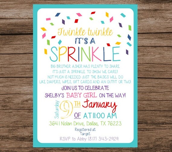 Twinkle Twinkle It's a Sprinkle Baby Sprinkle Baby