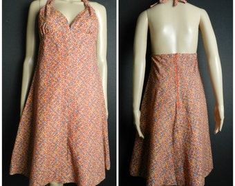 90's Orange Wax Print Sun Dress by Guaranteed Wax Baby main image 1