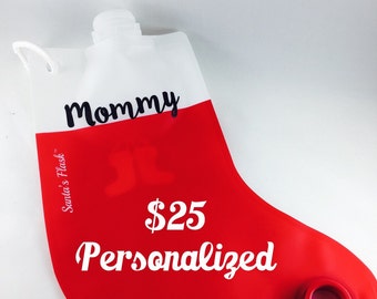 Custom Christmas Stocking - Wine Stocking - christmas Flask - Funny Christmas Stocking - White Elephant Gift - Coworker Gift - Graduation Gi