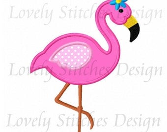 Flamingo Applique Machine Embroidery Design NO:0596