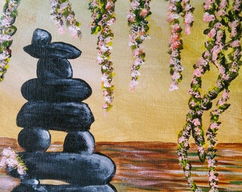 acrylic zen meditation pond (painting with jane)