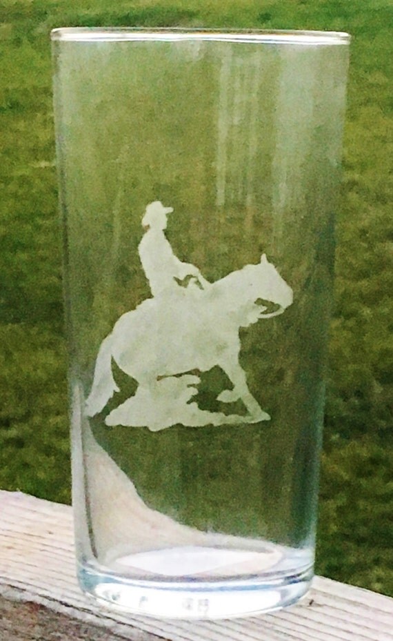 Reining Horse Etched Glass Etched Horse Horse Horse Gift