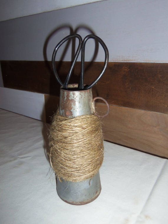 Upcycled Vintage Jute Twine Holder with Vintage Inspired Iron