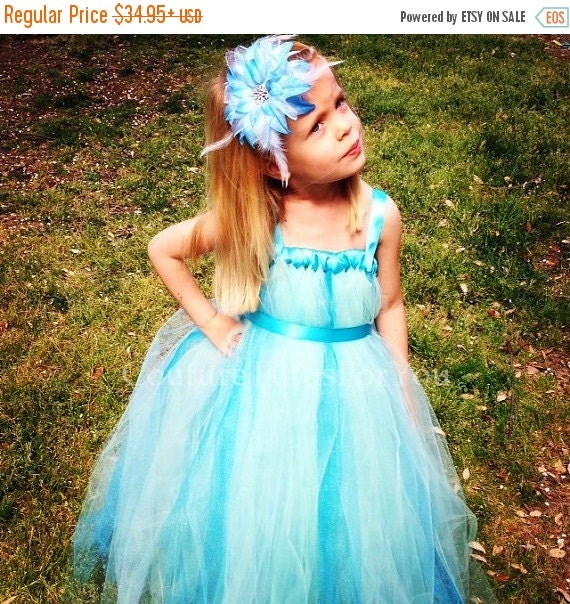 WINTER SALE Oceans Waves Blue tulle dress by CoutureTutusForYou