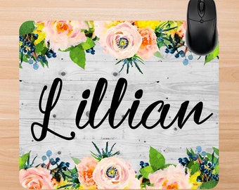 Custom Mouse Pad. Personalized Mouse Pad. Floral Mouse Pad. Office Gifts, Promotional Gifts, Teachers Gifts. Custom Home Office.