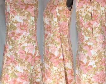 Vintage 1960's Pink Floral Mod Dress