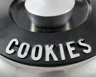 Kromex Spun Aluminum Cookie Jar