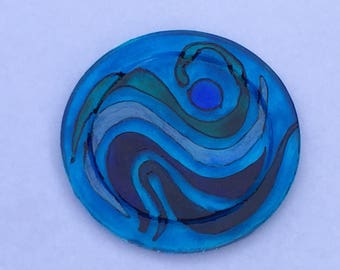Blue wave glass plate