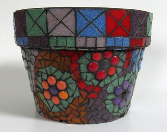 Multicolor Mosaic Flower Pot-home decor-garden decoration-planter-patio decoration-indoor gardening-outdoor gardening-home and living