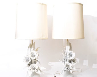Beautiful Vintage Italian tole lamp pair ON SALE!