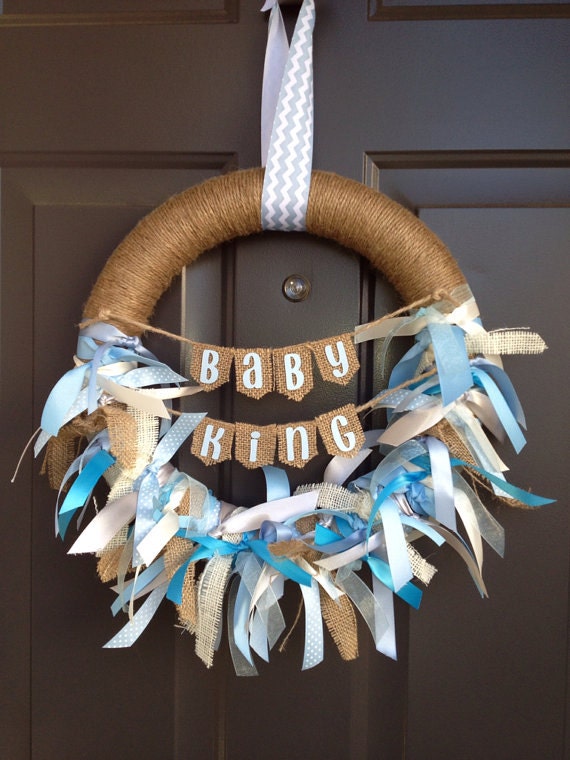 Items similar to Custom Baby Boy Wreath on Etsy