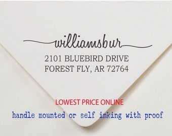 Custom Personalized Return Address Stamp - Handle Mounted or Self Inking - AW94