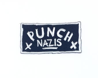Punch Nazis - embroidered twill punk patch