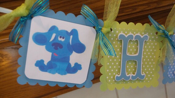 Blues Clues Banner Blues Clues Birthday Banner by PartyOnBanners2