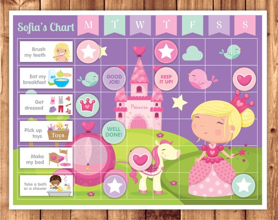 Printable Princess Chart + Chores + Behavior + Routine by Little ...