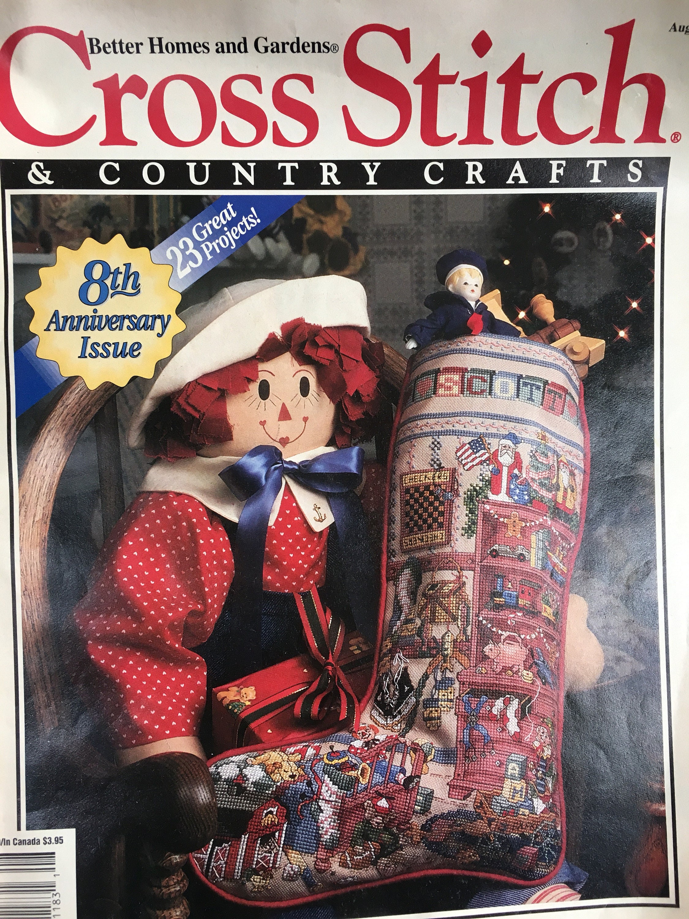 Cross Stitch & Country Crafts Magazine August 1993 from StitchingStash