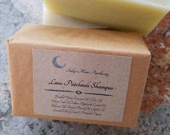 Lime & Patchouli Sudsy Shampoo Bar, Vegan Shampoo, Solid Shampoo Bar, Eco Friendly Shampoo, Natural Shampoo, Sulfate Free, Dreadlock Shampoo