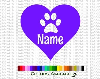 Paw Heart Personalized Decal