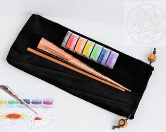 Chakpur Sand Mandala Tool. Chak Pur Sand Painting Art Kit. Rangoli Tool. DIY sand Mandala. Powder Enamel Glass Frit applicator.