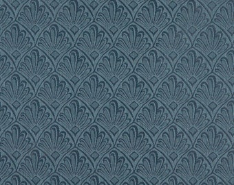 Dark Blue Two Toned Fan Upholstery Fabric By The Yard | Pattern # A127