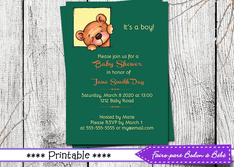 Baby Shower Invitation Invitation Card Digital printable